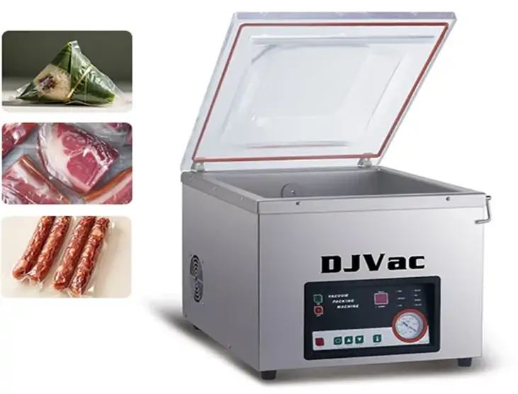 Tabletop food vacuum sealing system for commercial use